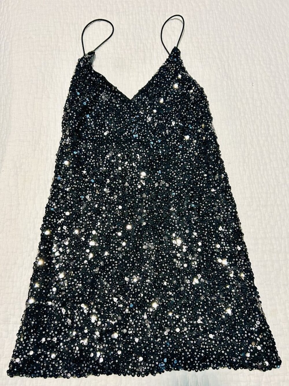 Lulus Force of Fashion Black Sequin Backless Mini Dress - Size XS
